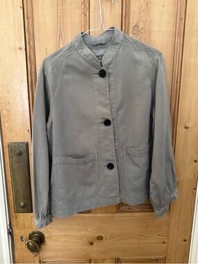 TOAST Taupe Cotton and Linen Cotton Herringbone Jacket
